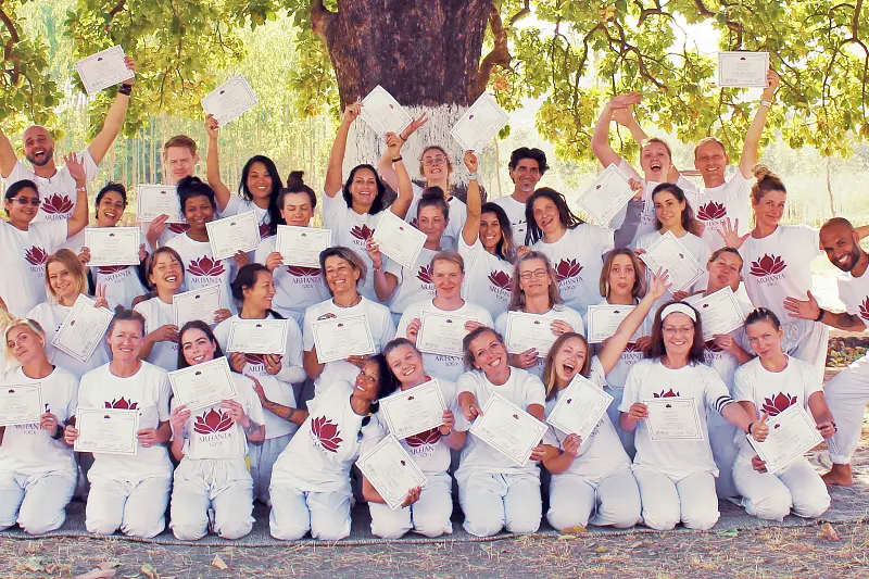 Arhanta students celebrating course completion after class