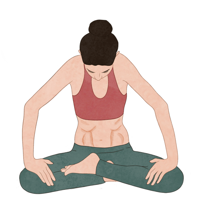 A young Indian woman performs the Nauli Kriya by contracting and isolating her abdominal muscles. A young Indian woman performs the Nauli Kriya by contracting and isolating her abdominal muscles.