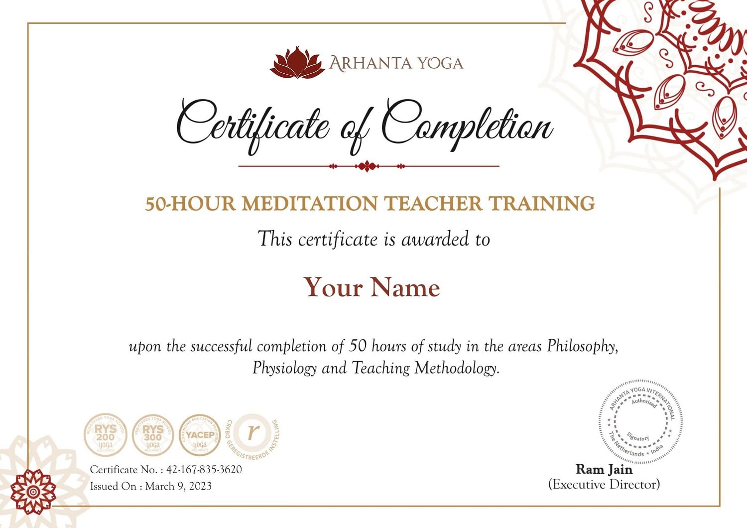50 Hour Meditation Teacher Teacher Training Certificate 50 Hour Meditation Teacher Teacher Training Certificate