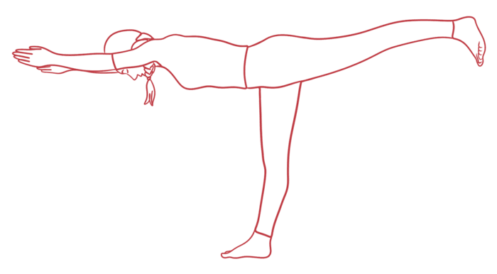 Balancing Stick: Yoga pose standing on one leg while leaning the torso forward and extending the other leg straight back, forming a T-shape with the body parallel to the ground. Balancing Stick: Yoga pose standing on one leg while leaning the torso forward and extending the other leg straight back, forming a T-shape with the body parallel to the ground.