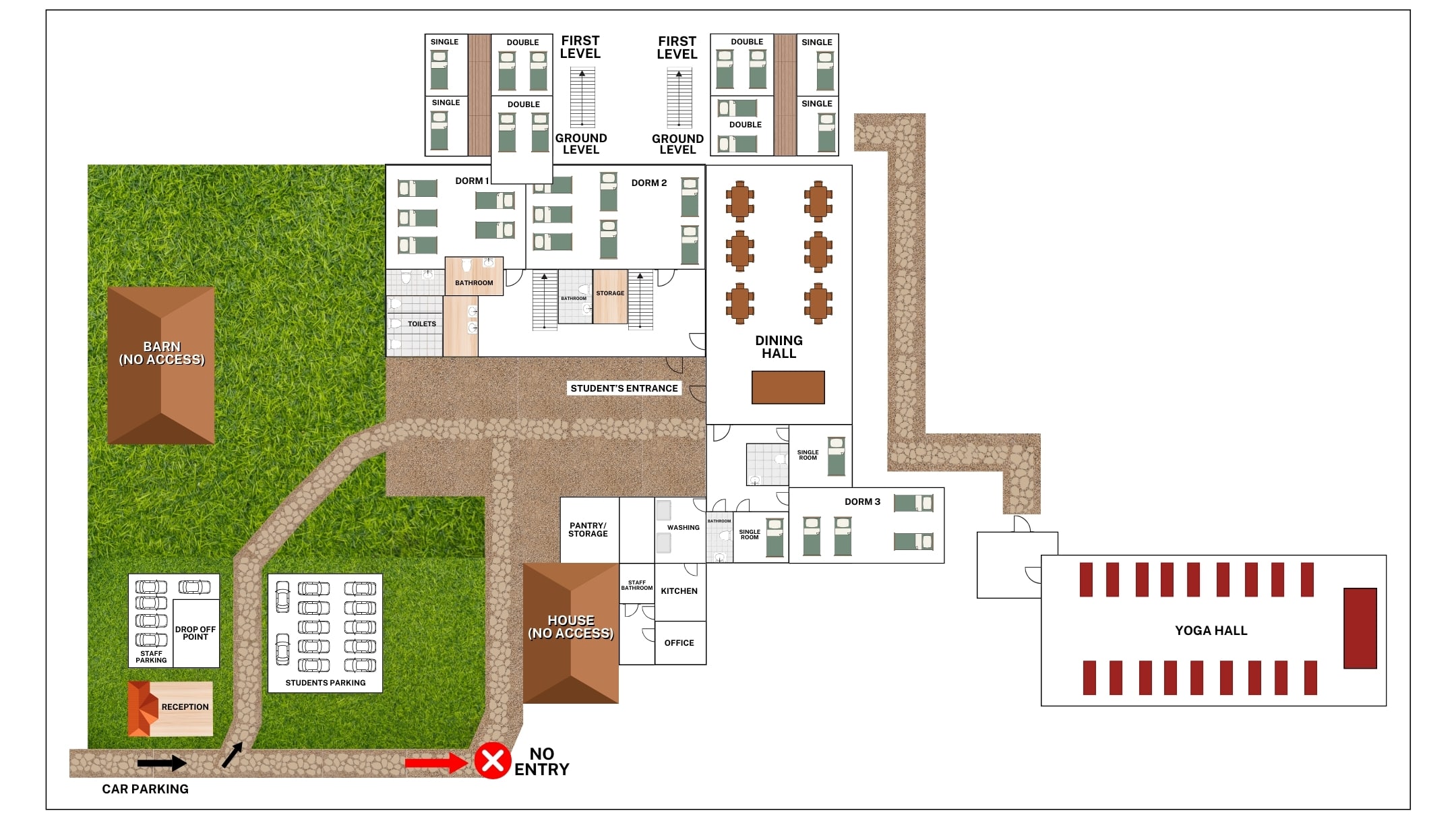 Arhanta Yoga NL Ashram Map