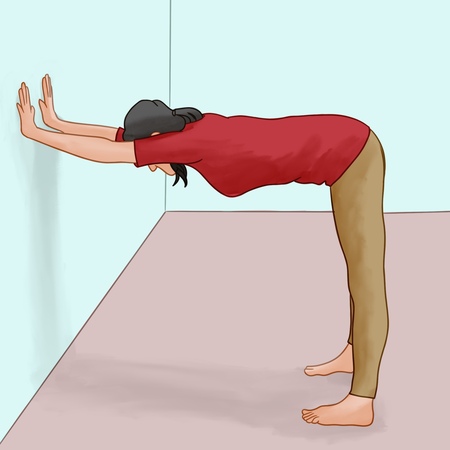 Easy Standing Forward Bend at the Wall Easy Standing Forward Bend at the Wall