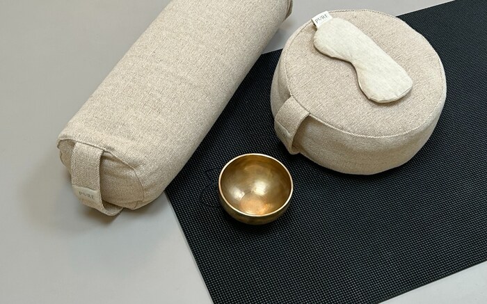 Yoga equipment including a yoga mat, yoga cushion, eye mask and a yoga bolster Yoga equipment including a yoga mat, yoga cushion, eye mask and a yoga bolster