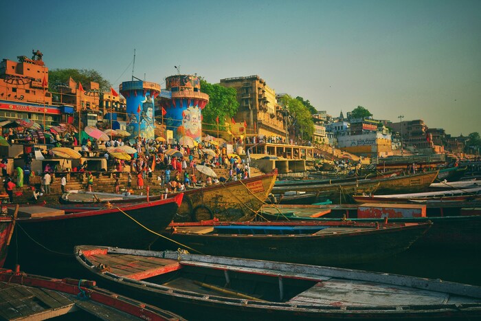 Boats on the Ganges River in Varanasi