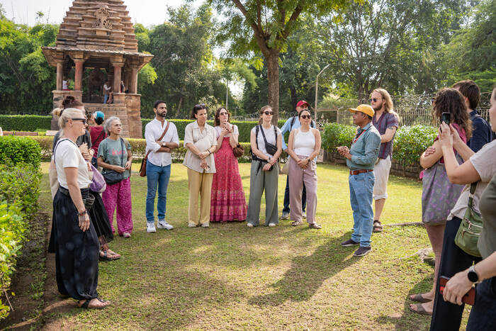 Travelers visit famous temples in Madhya Pradesh Travelers visit famous temples in Madhya Pradesh