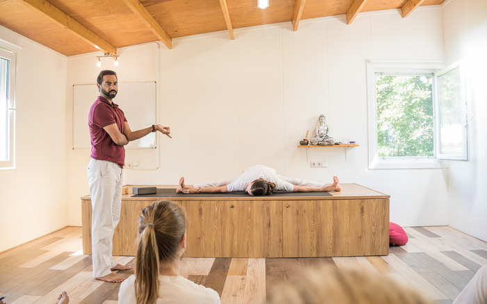 Indoor Yoga session under expert’s guidance