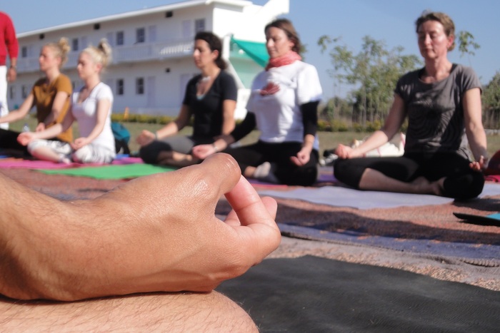 Group meditation session Group meditation session