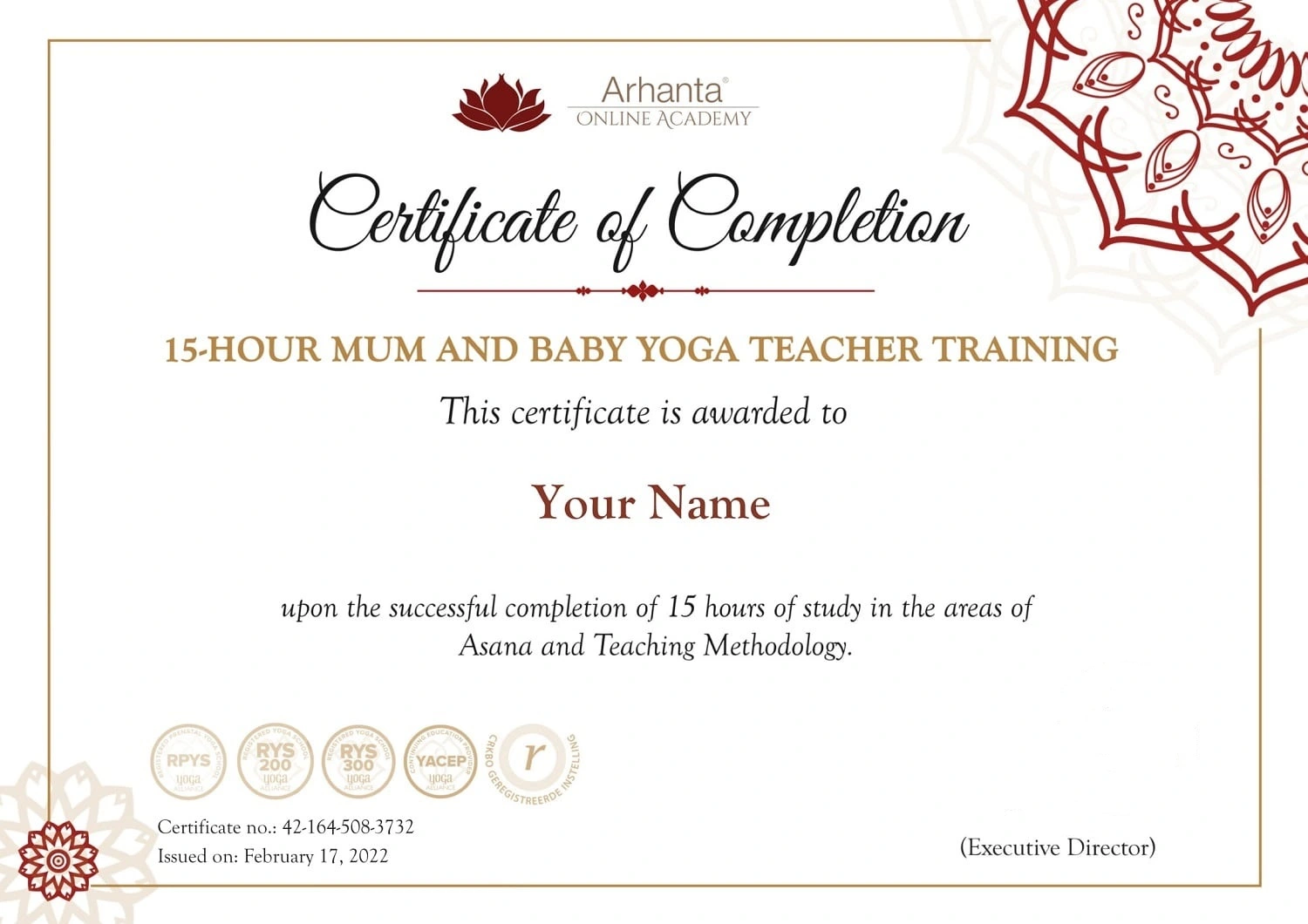 Online mum and baby yoga teacher training certification course Mum and baby yoga teacher training 15-hour certificate