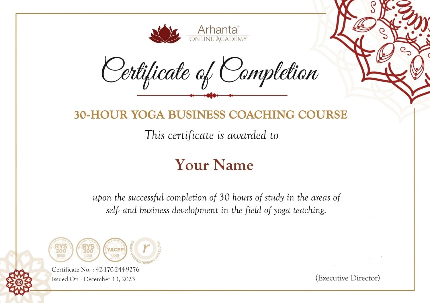 30-hour Yoga Business Coaching Certification 30-hour Yoga Business Coaching Certification